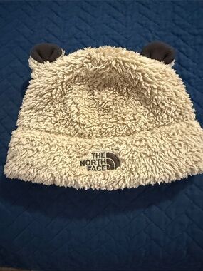 The North Face Infant Sherpa Bucket Hat Bear Ears Cream Fleece 6–24M Cozy Winter